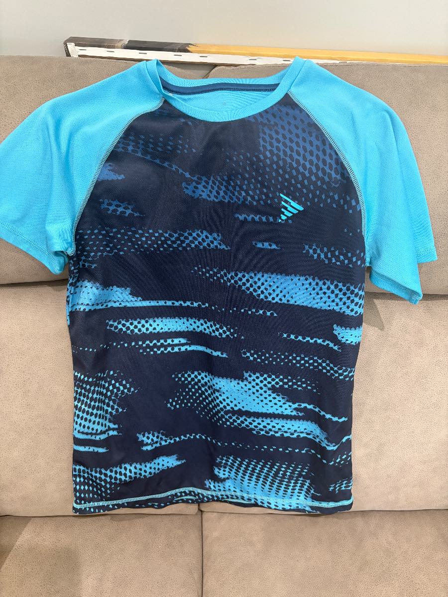 Dunnes store - active blue pattern top - Size 31/32