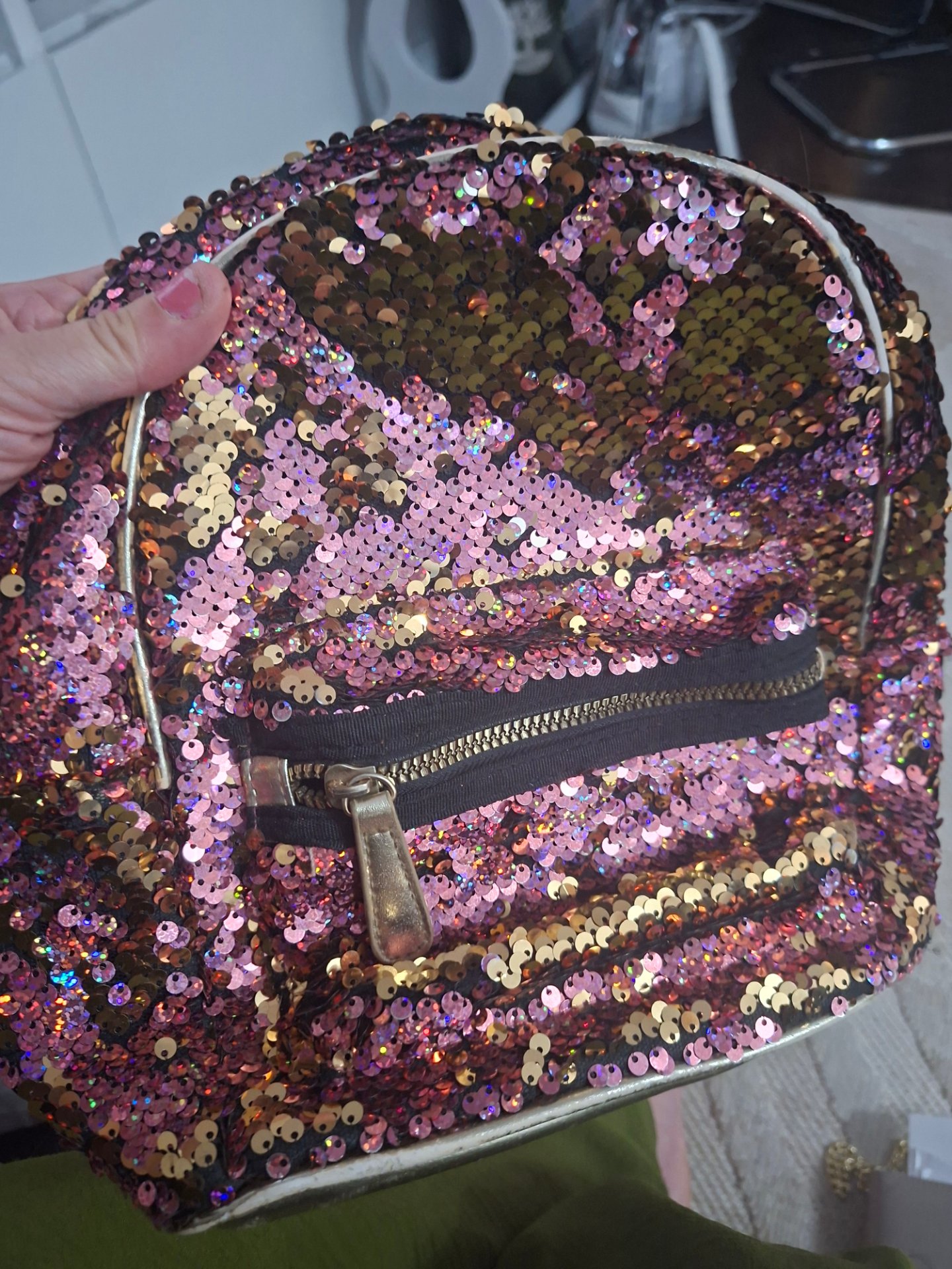 Glitter bag rucksack sequin