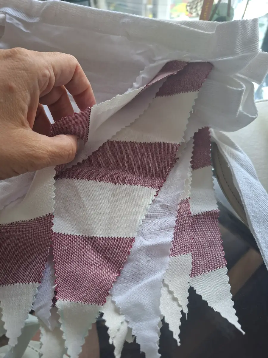 Bunting wedding burgandy and white stripe