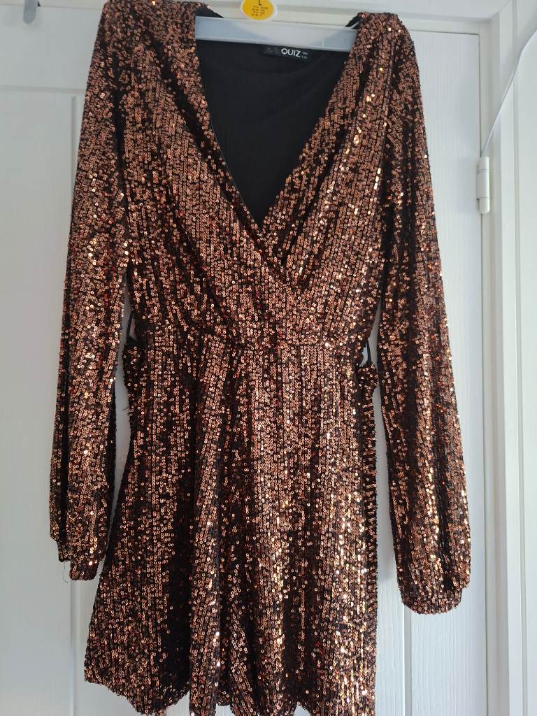 Quiz size 8 lovely hot pants all in one sequin shorts tie waist
