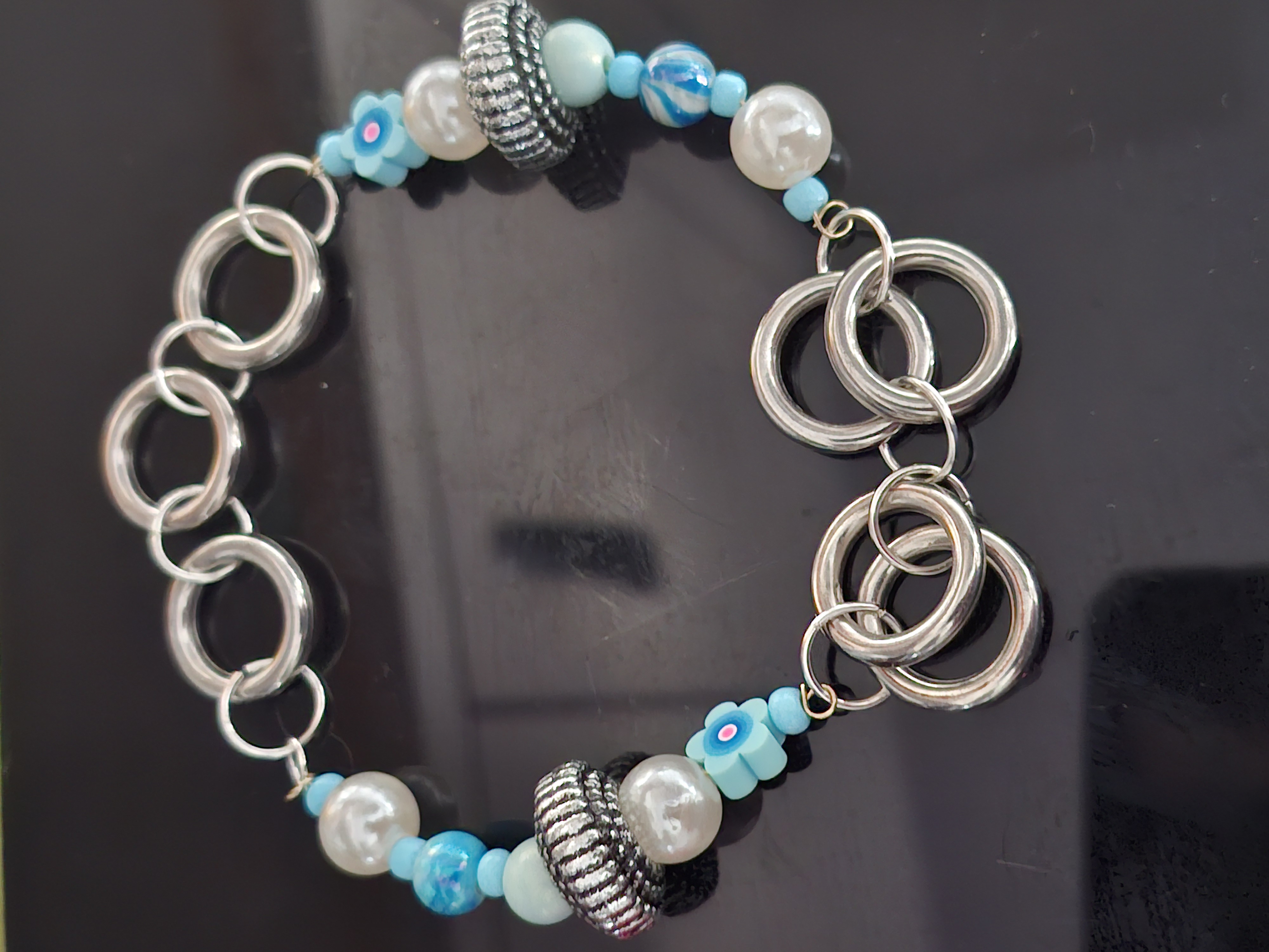 Bracelet blue colours pretty rings style