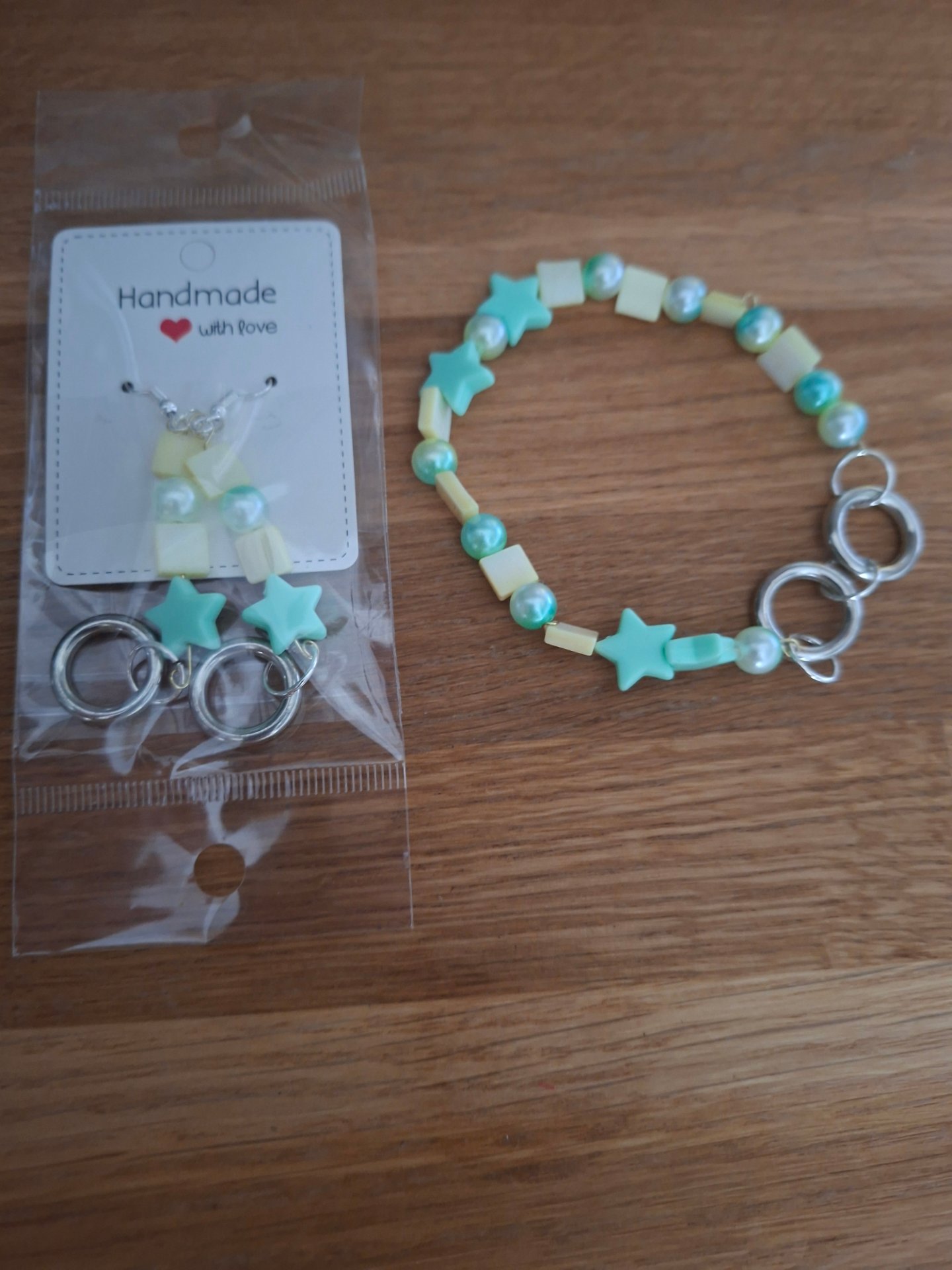 Bracelet and earings set O earings star earings