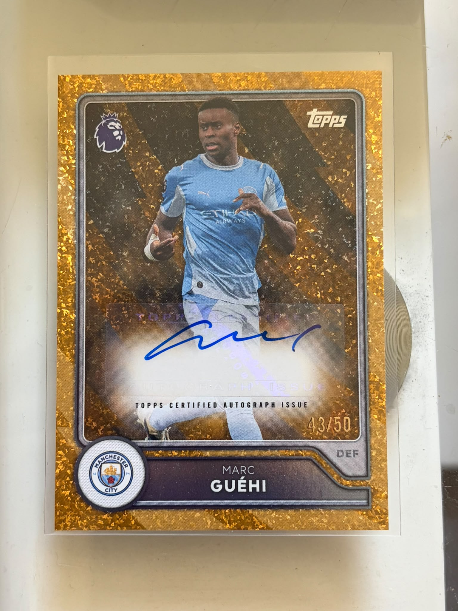 Topps Marc Guéhi Autograph Issue 43/50 - Gold Parallel Football Card