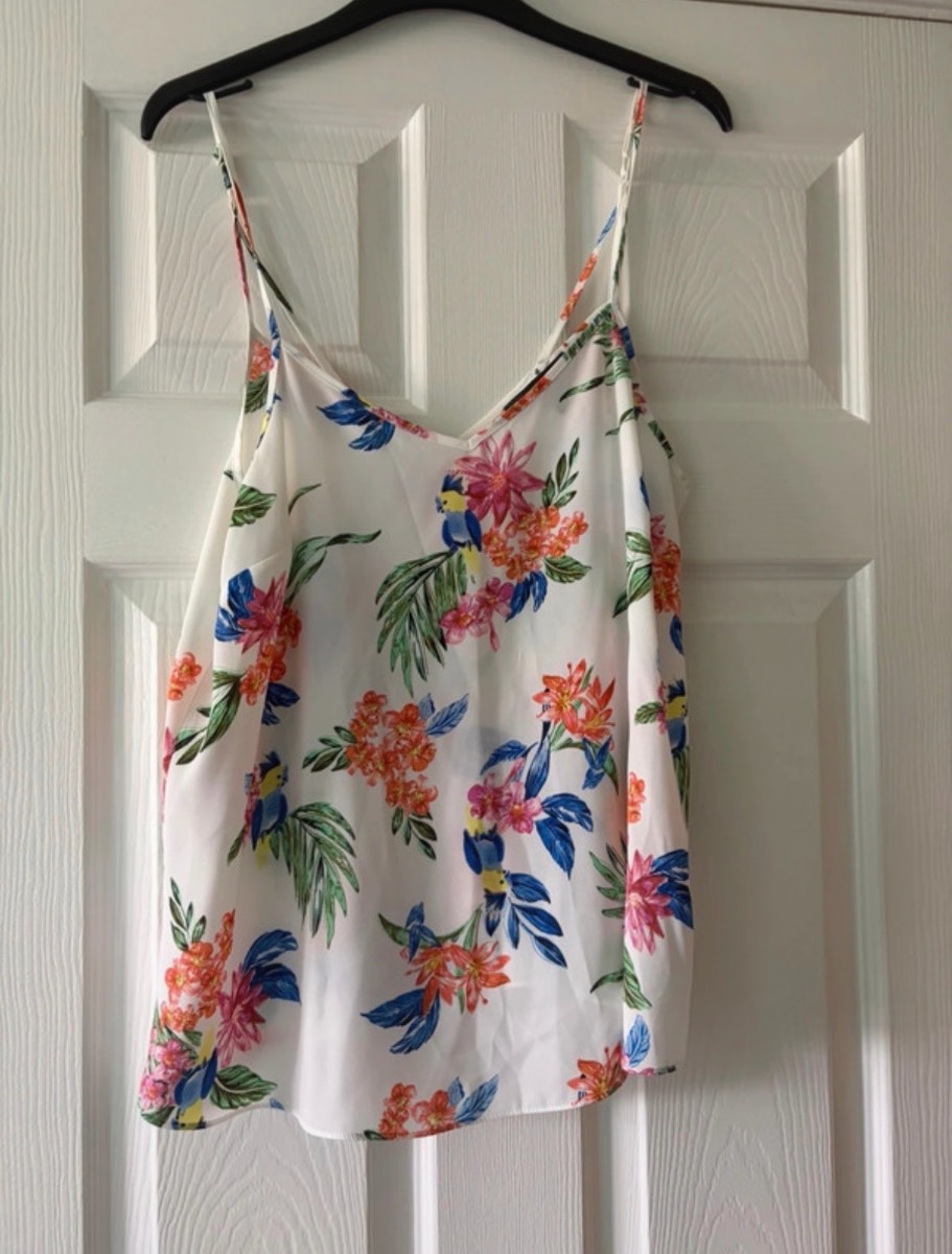 Primark floral bird pattern parrot top size 12