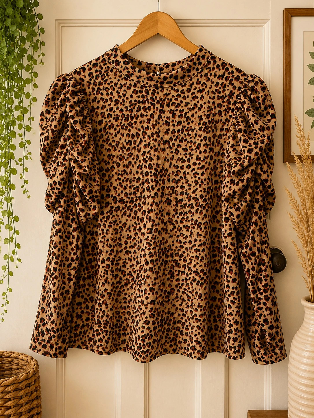 AX Paris Leopard Print Statement Blouse size 12