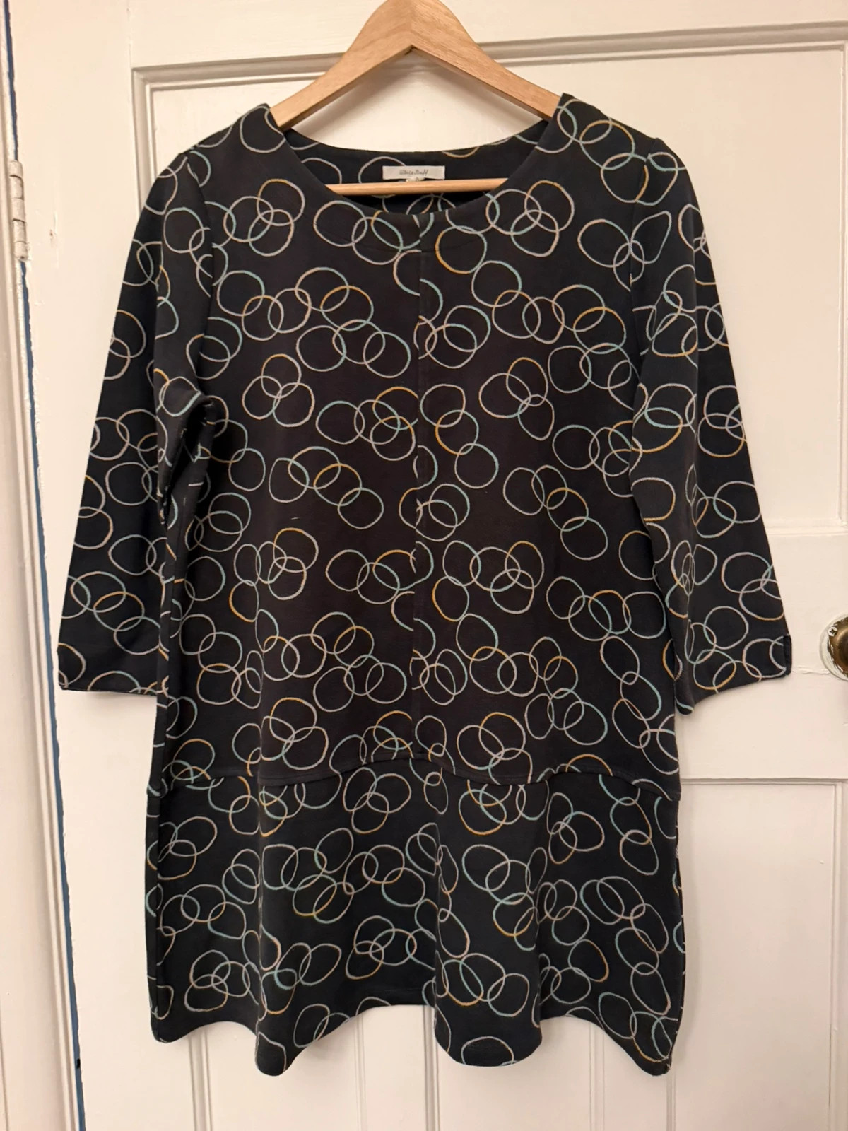 White Stuff Black Circle Print Tunic Dress – UK 14