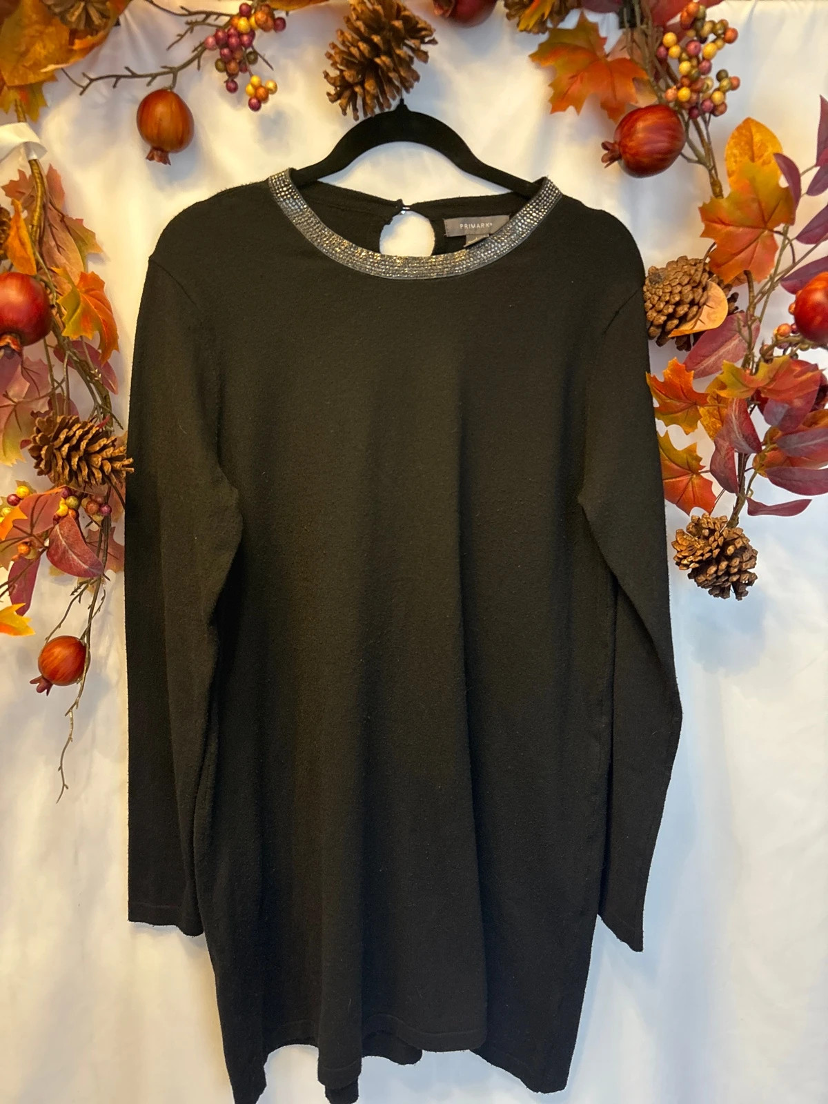 Primark jumper dress with detailed trim size L
