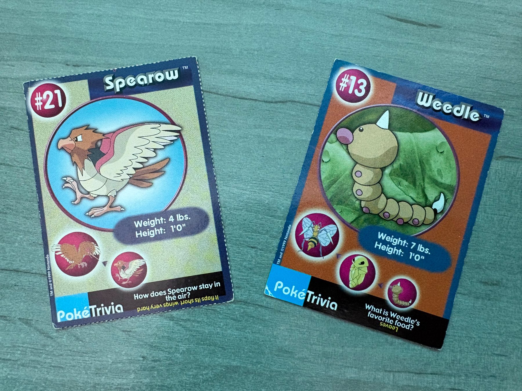 Vintage 1998  Pokémon PokeTrivia #14, #21