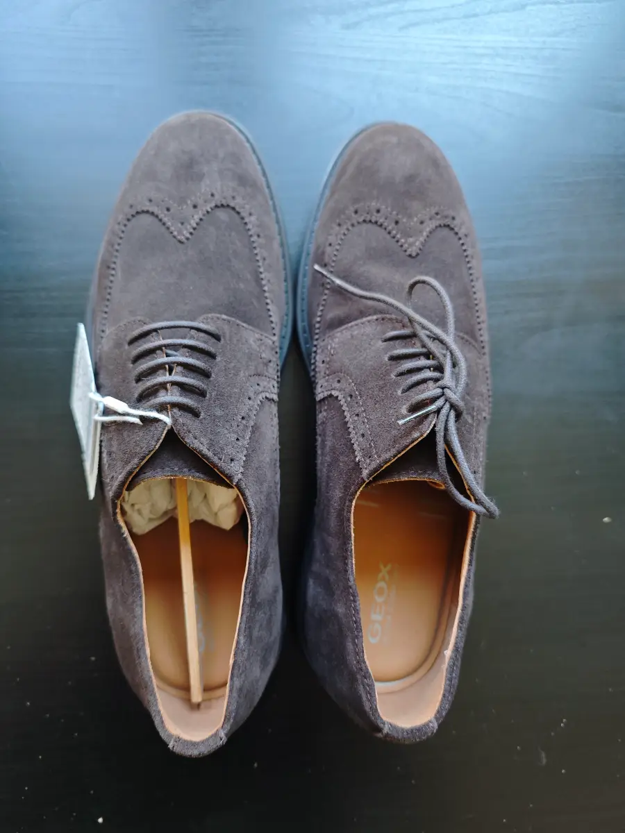 Geox Grey Suede Brogue Shoes  UK 7