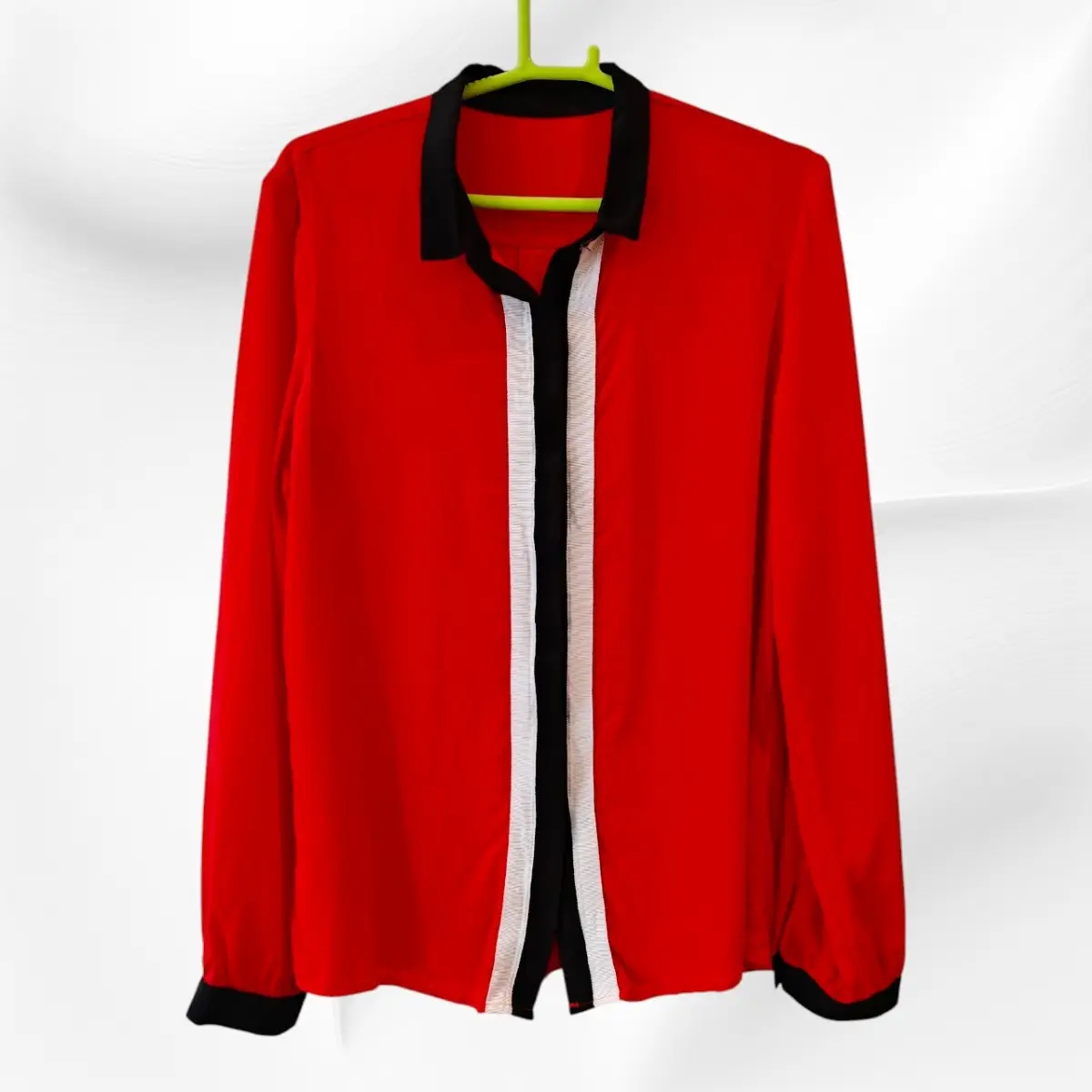 Vintage Mulberry Silk Striped Shirt | Red Black White Long Sleeve | Size 8-10