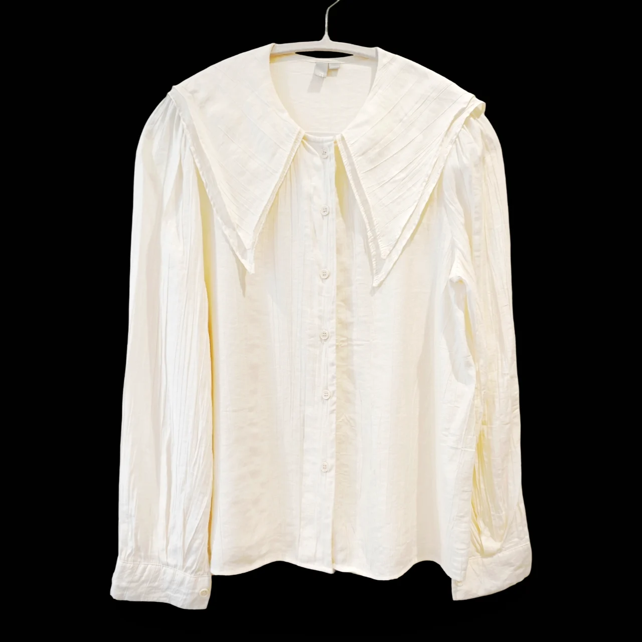 Cream Cottagecore Oversized Collar Blouse – UK 10–12