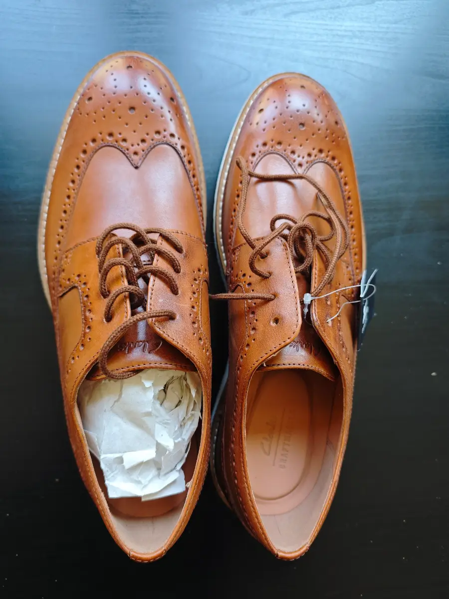 Clarks Ernest Limit Tan Leather Oxford Brogues UK 9G