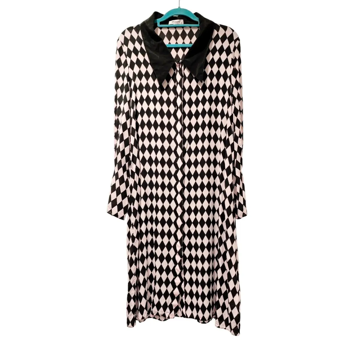 Vintage Mulberry Silk Harlequin Diamond Print Dress size 10-12