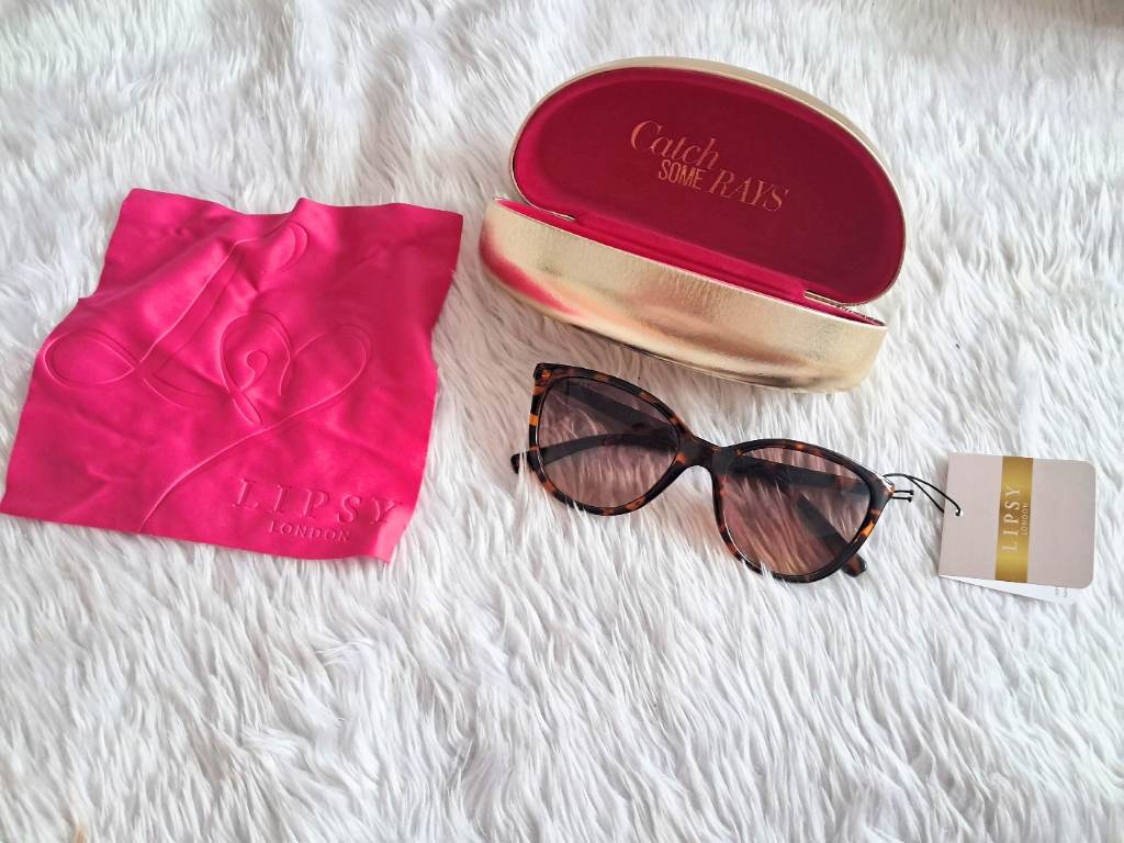 Gorgeous Lipsy Wide Glasses With Case And Wipe, Y2k Style