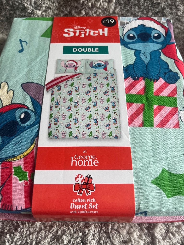 Disney Stitch Christmas Double Bedding Set