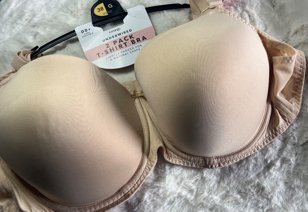 Ladies Underwired 2 Pack Tshirt Bra, Size 38G