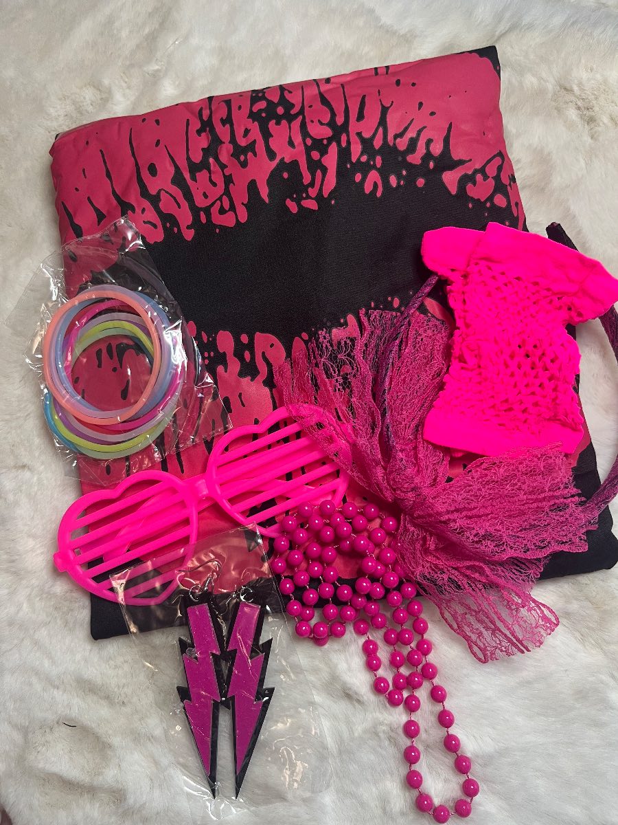 7Pcs Ladies 80s, 90’s Retro Costume Accessories Set,