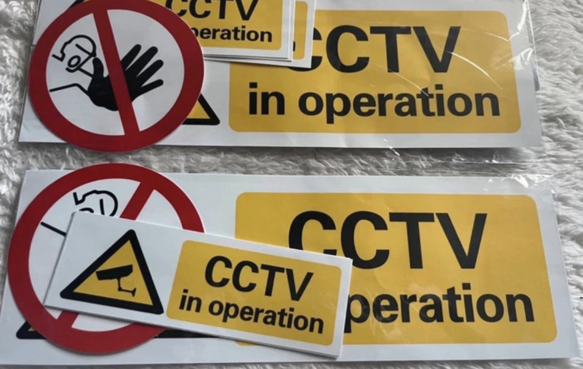 2 Packs of CCTV in Operation Stickers