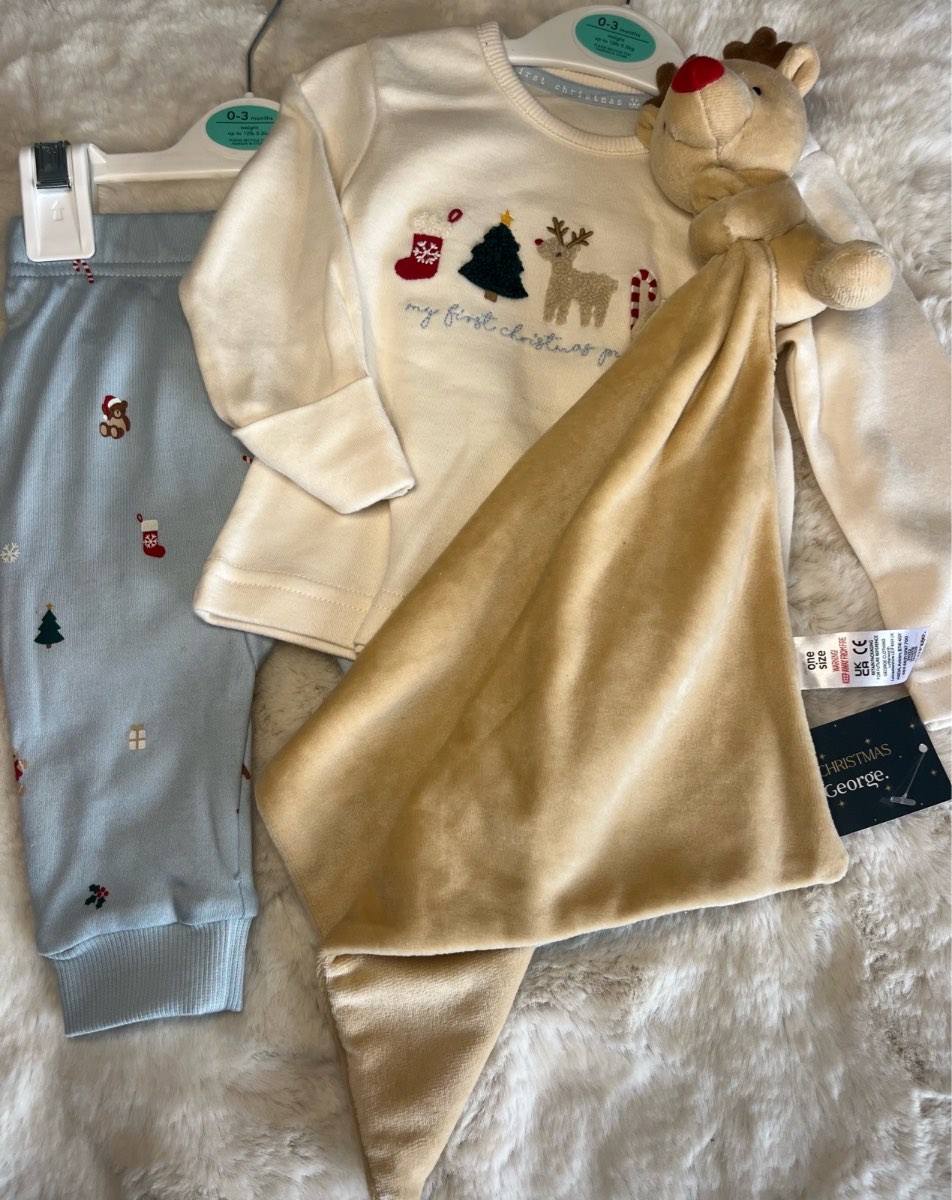Baby My First Christmas Outfit & Comforter, 0-3 months