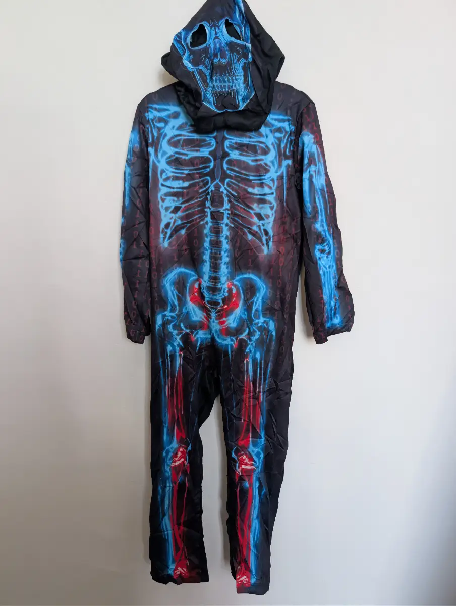 F&F X-Ray Skeleton Fancy Dress Costume Boys 5–6 Years | 2-Piece Halloween Skeleton Outfit with Hood