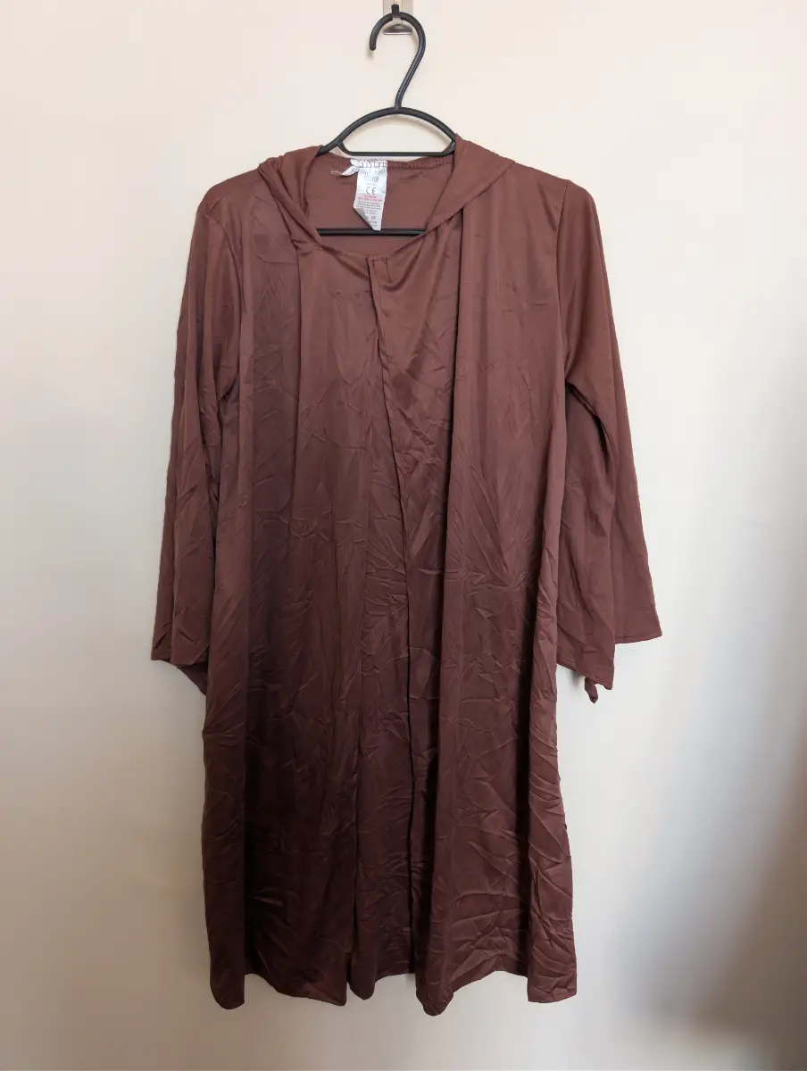 Wicked Brown Hooded Cloak Costume – One Size – Wizard, Jedi, Medieval, Monk Fancy Dress