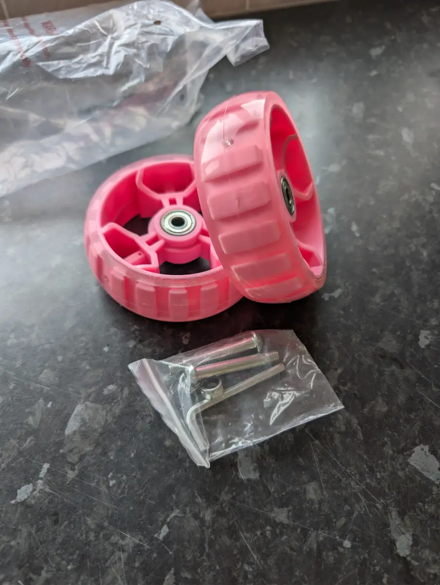 Kids RGB Flashing Scooter Wheels / Bike Stabiliser Spare Wheels – Pink – Brand New