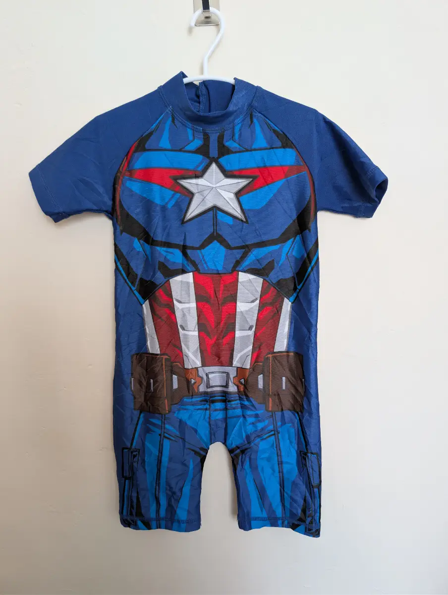 Marvel Avengers Captain America All-in-One Swimsuit | Age 2–3 Years (98cm)