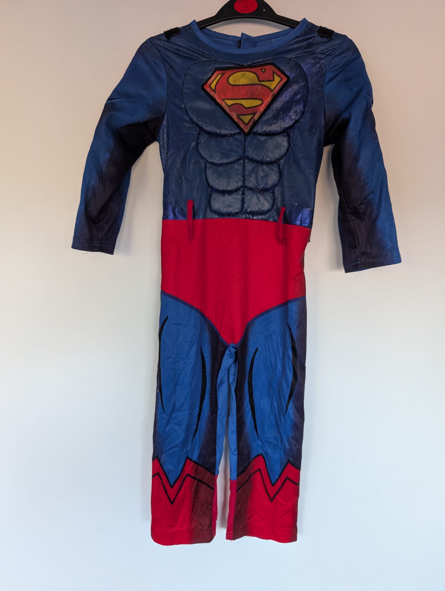 DC Comics Superman Deluxe Muscle Chest Fancy Dress Costume | 3–4 Years | Kids Superhero Jumpsuit