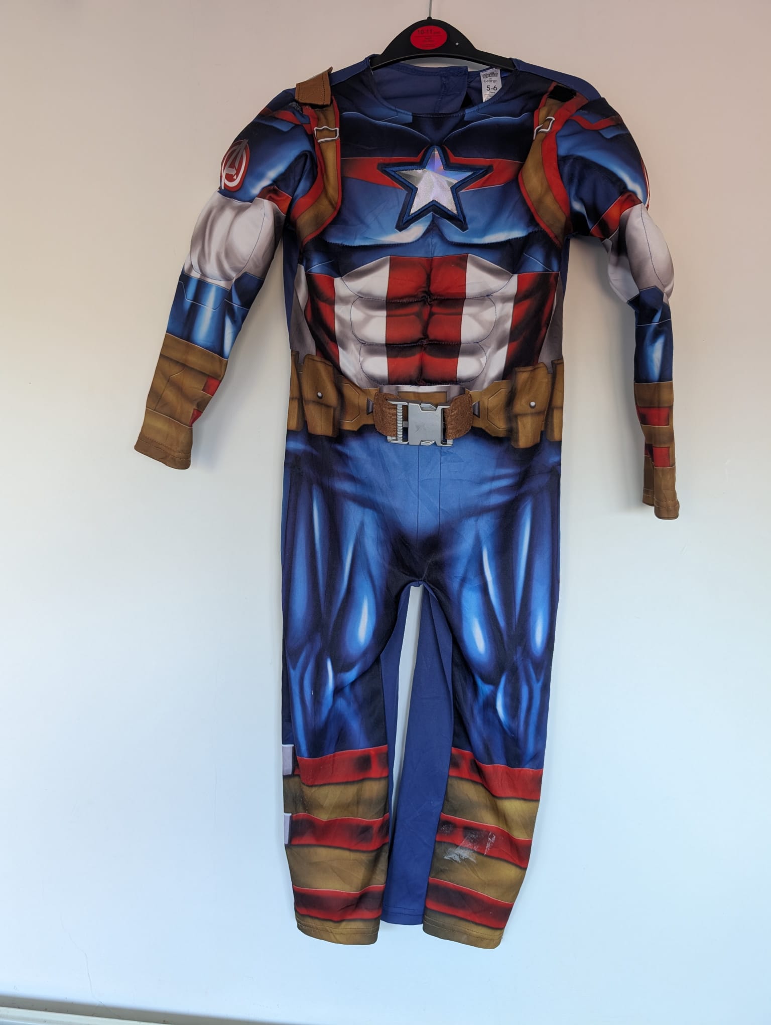 Marvel Avengers Captain America Fancy Dress Costume | Kids 5–6 Years | 110–116cm