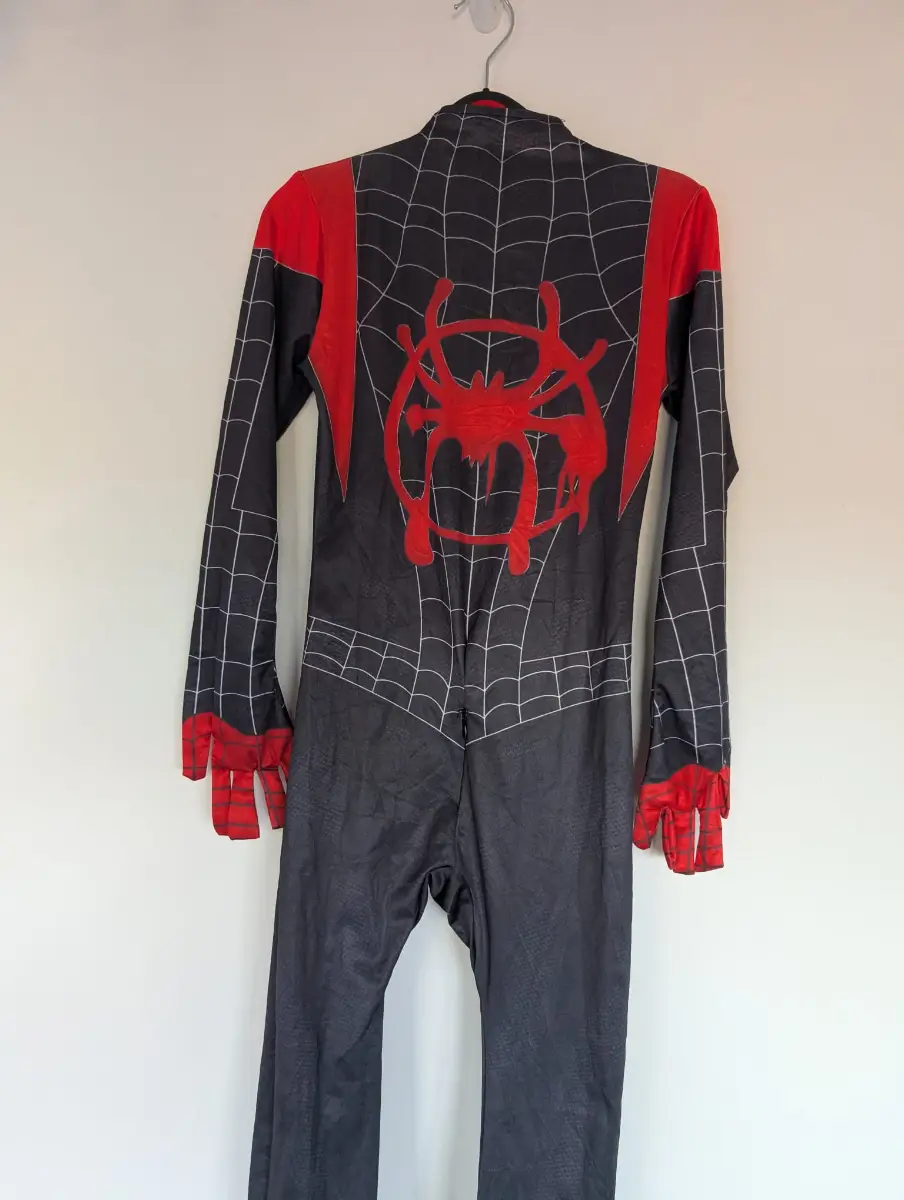 Spider-Man New Universe Red & Black Full Body Fancy Dress Costume | Child XL | Superhero Jumpsuit