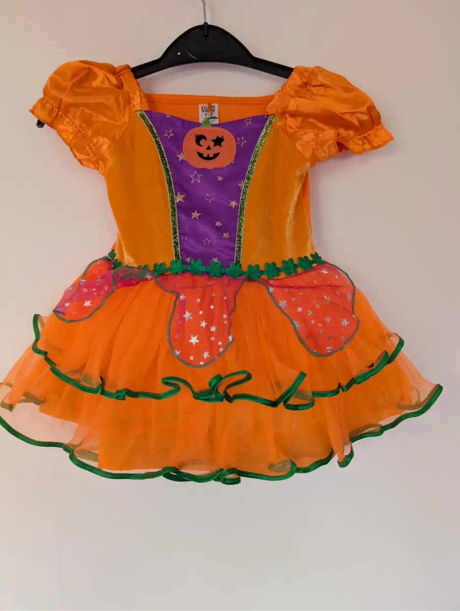 Hallow Scream Pumpkin Dress Fancy Dress Costume – Girls 1-2 Years