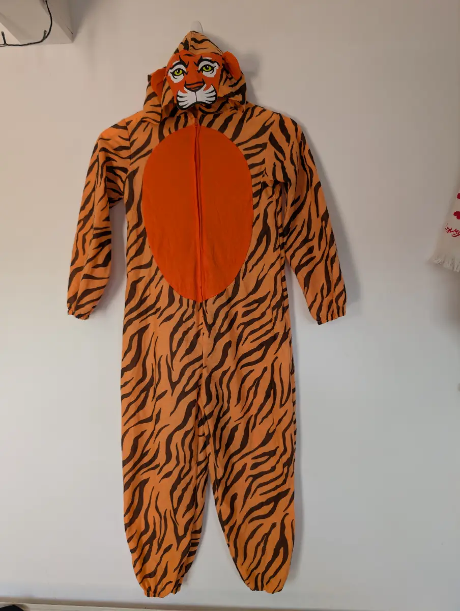Amscan Kids Tiger Print Hooded Jumpsuit Onesie Fancy Dress Costume 6-8 Years