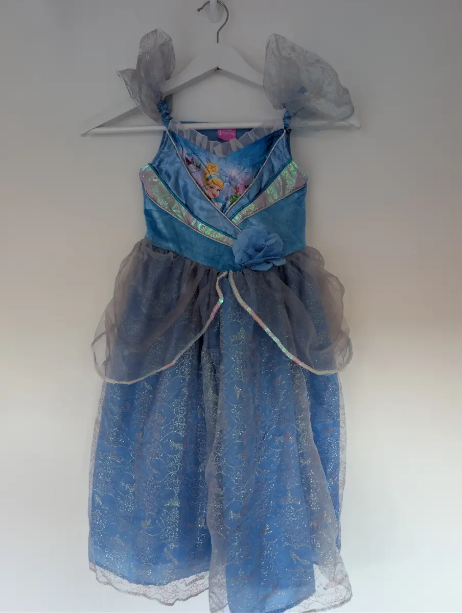 Disney Princess Cinderella Fancy Dress | Girls 5–6 Years | Blue Sparkly Costume