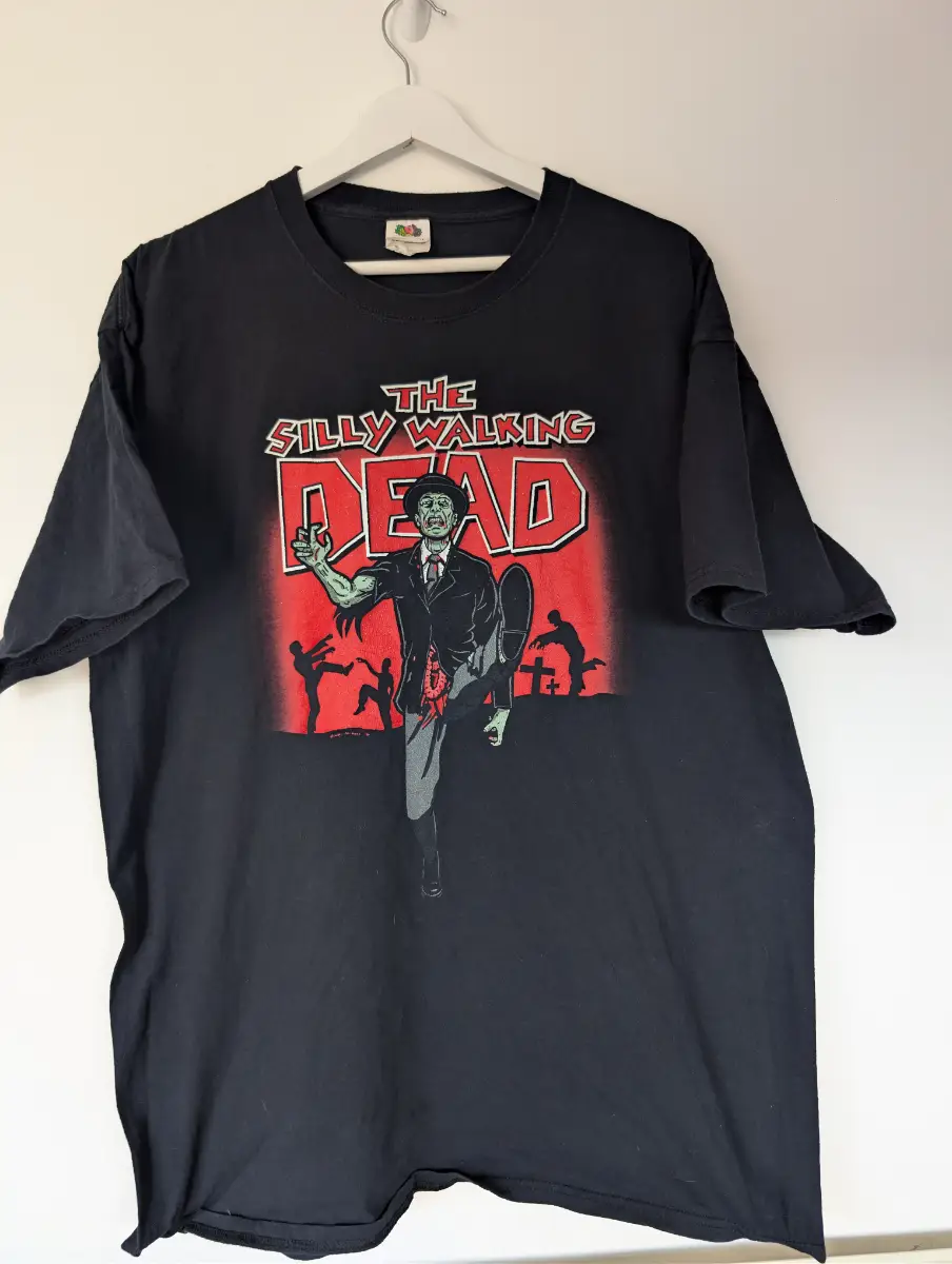 The Silly Walking Dead XL Graphic T-Shirt | Funny Parody Zombie Tee | Black