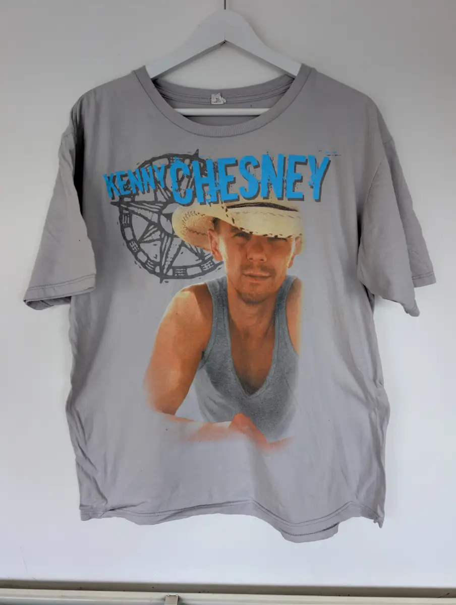RARE Kenny Chesney Tour Concert T-Shirt XL Grey Double Sided Country Music Tee