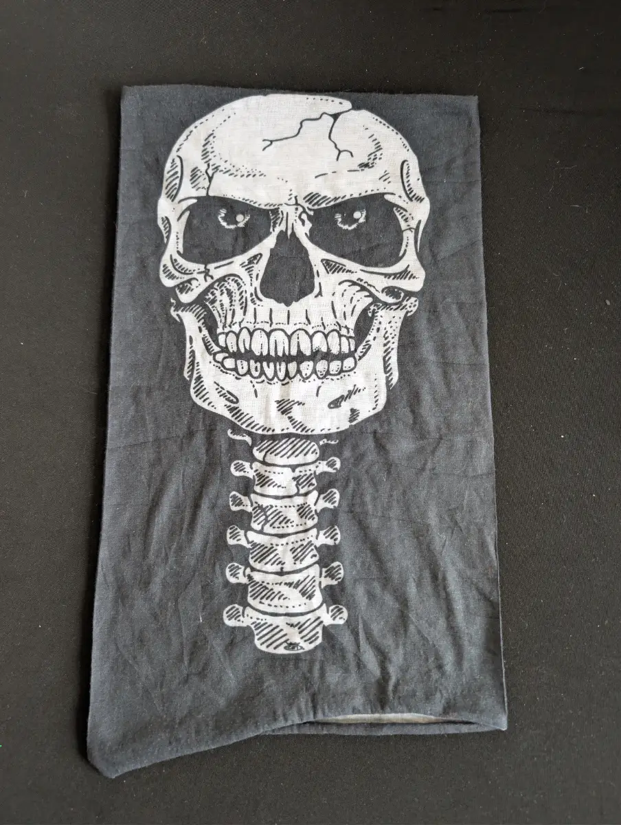 Skull & Spine Hydro Face Shield Sun Mask / Tubular Bandana – Black