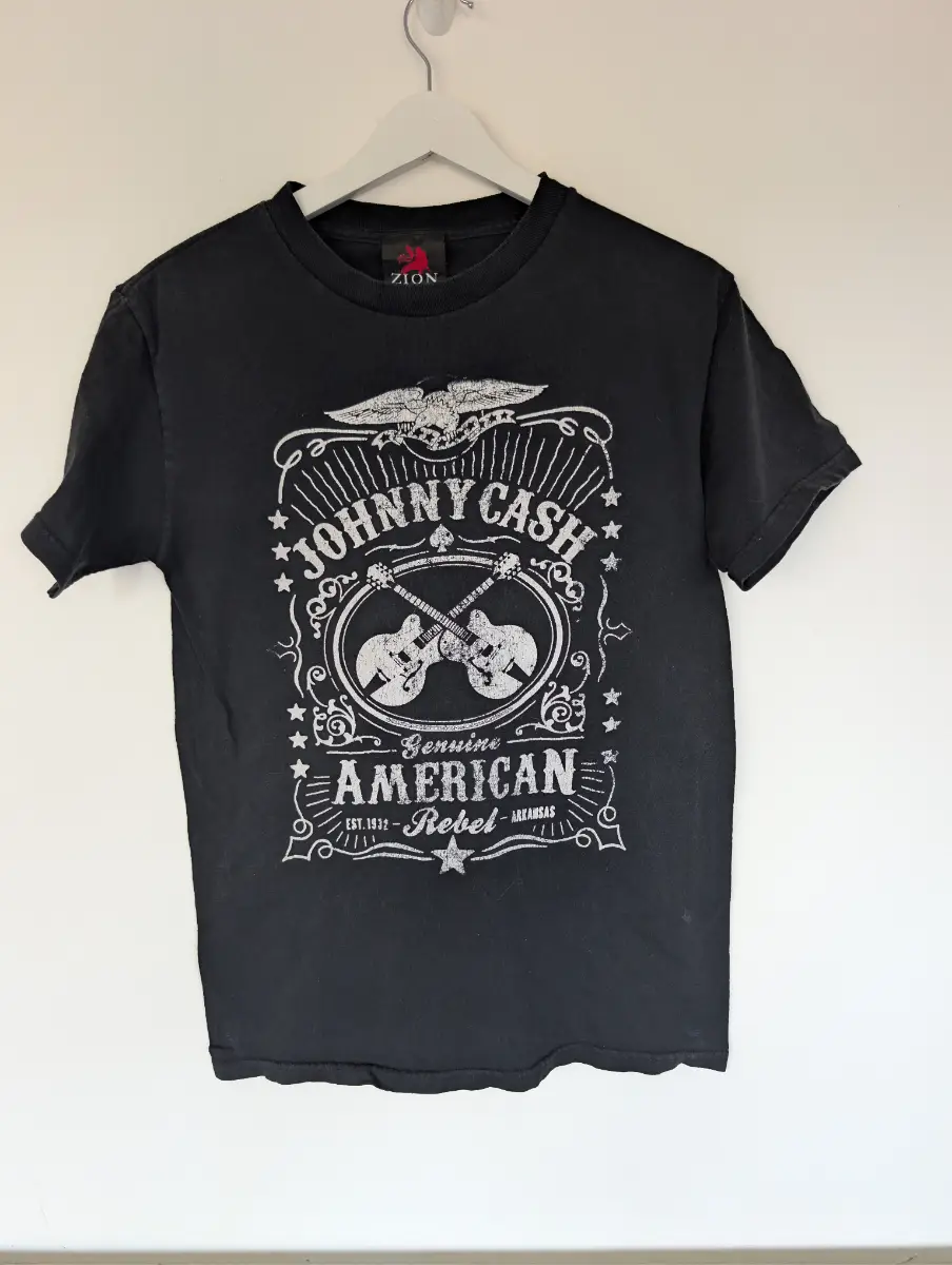 Johnny Cash American Rebel Graphic T-Shirt – Men's Small – Zion – Folsom Prison Style