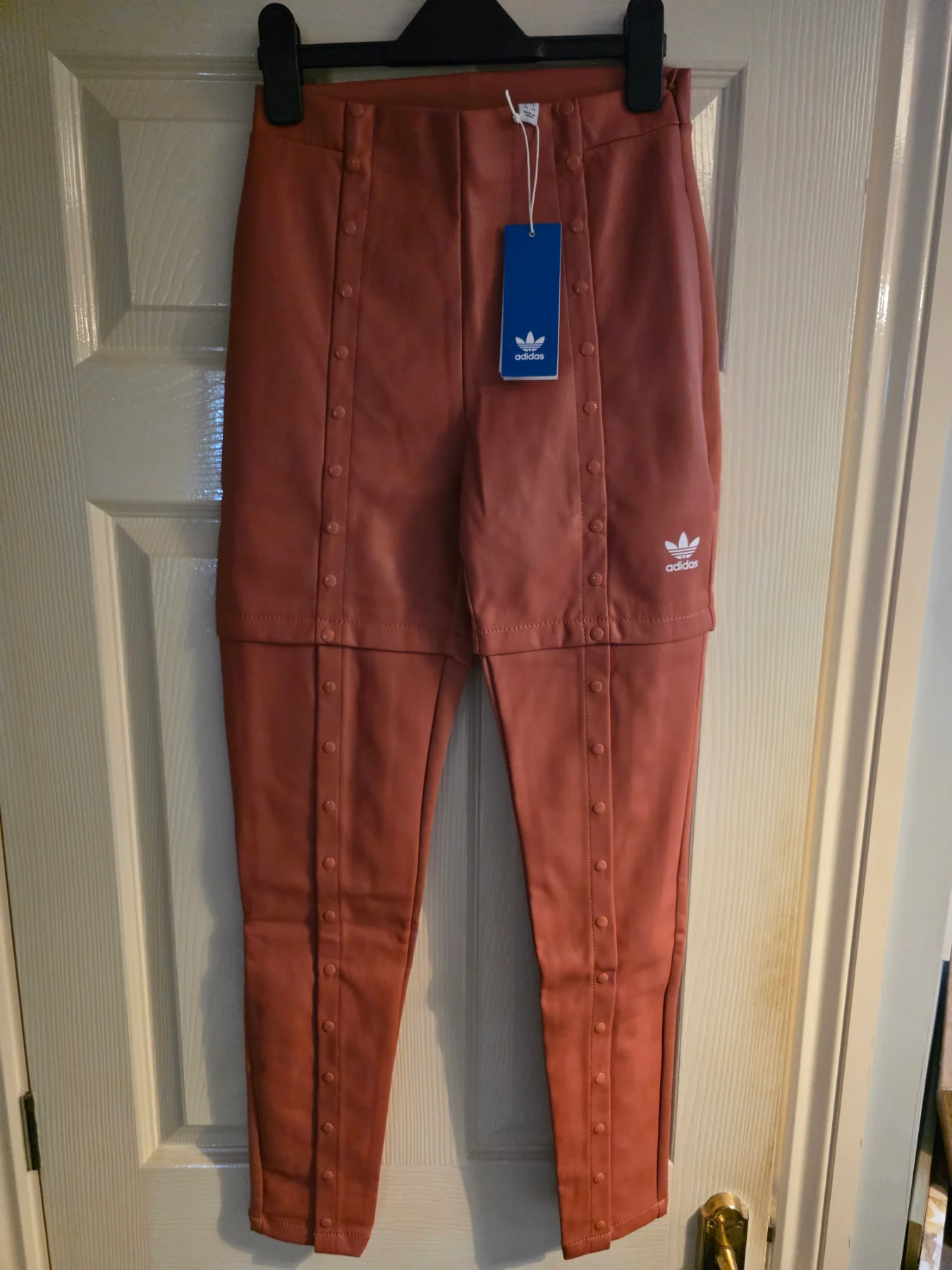 Women's Adidas faux leather trousers size uk8