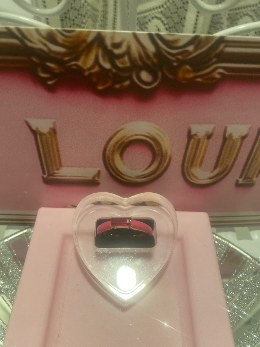 Enamel & glass stone ring