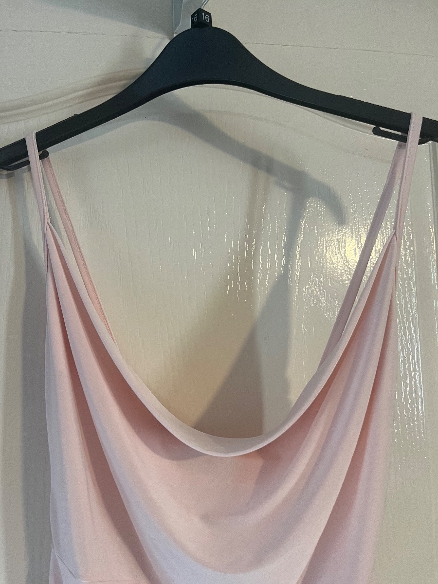 I Saw It First Cowl Neck Pink Bodysuit. Spaghetti Straps. Size 12