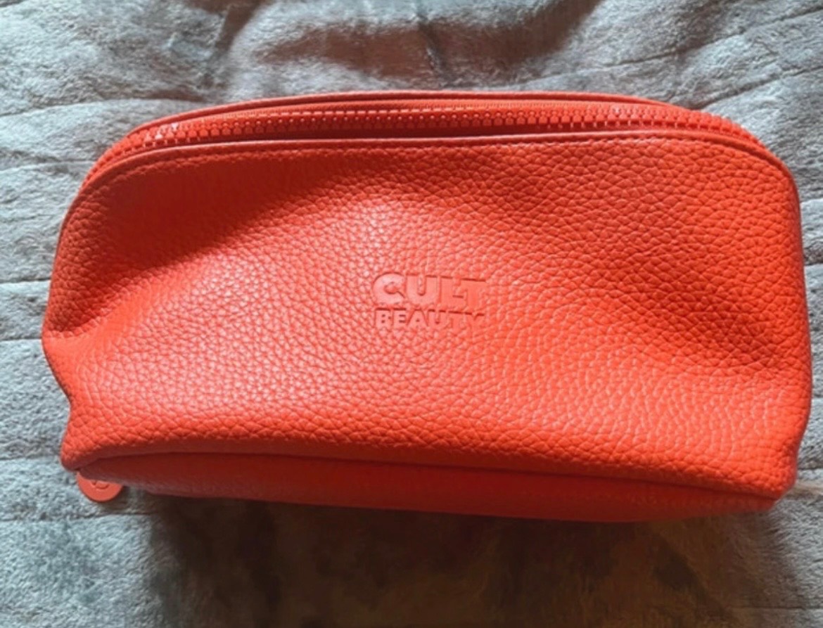 Cult Beauty Burnt Orange Travel Organiser/ Make Up Bag Zip