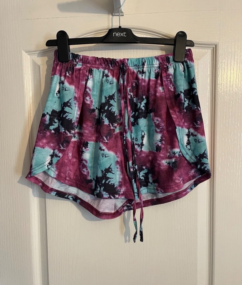 Shein Multicoloured tie-dye Elasticated waistband shorts. Size medium