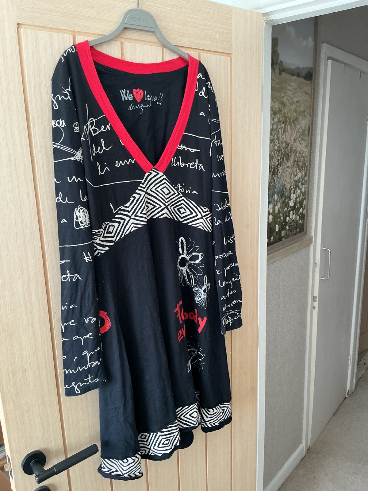 Desigual vintage Y2K dress graffiti grunge gothic style medium