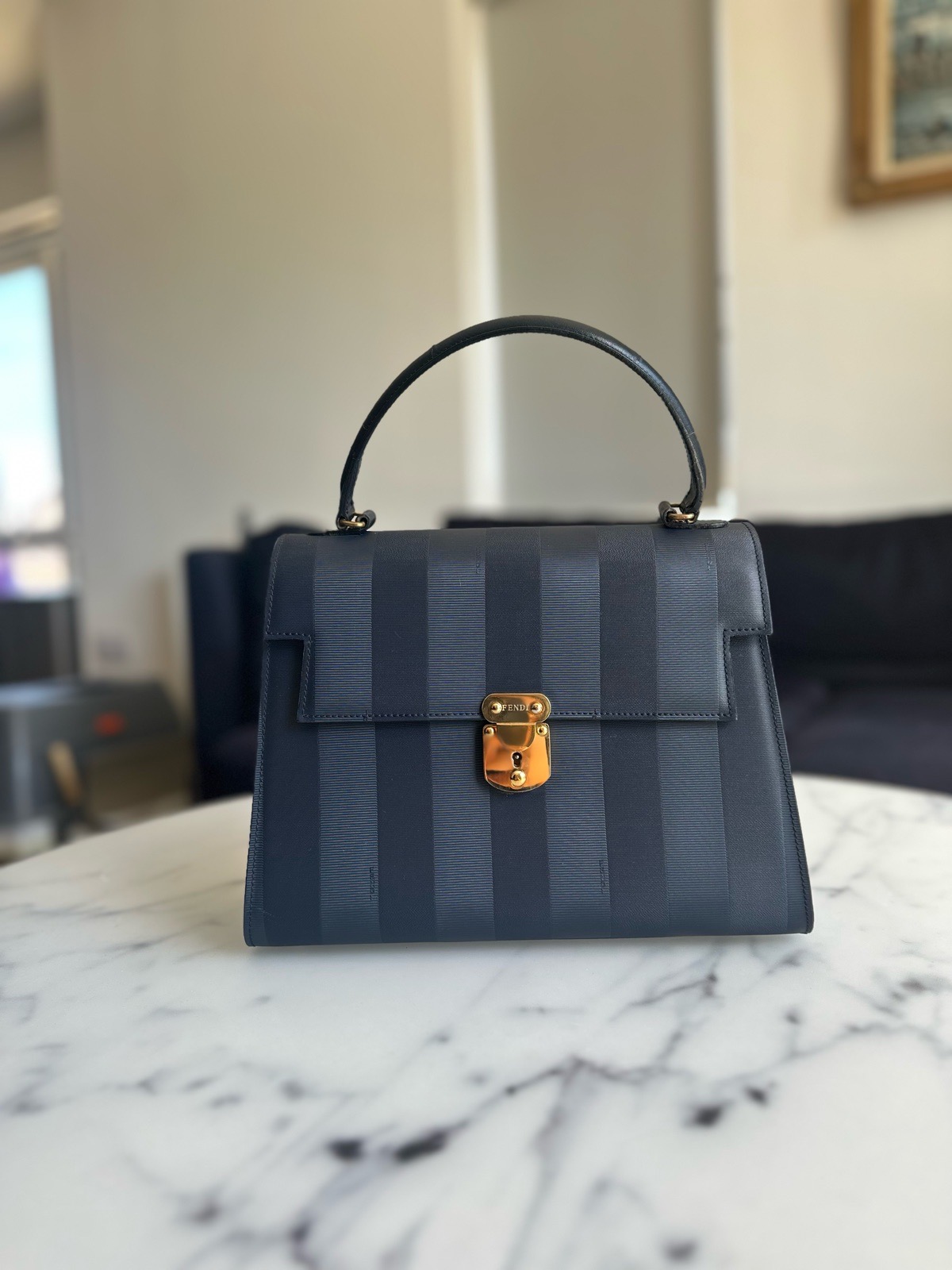 Fendi Pequin Top Handle Bag - As seen on Princess Diana in a different colourway