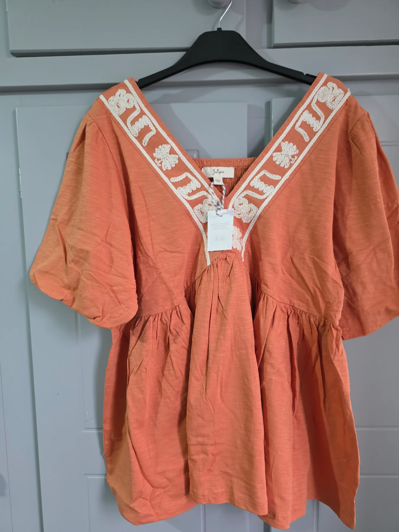 Julipa Orange Cotton Top Size 16