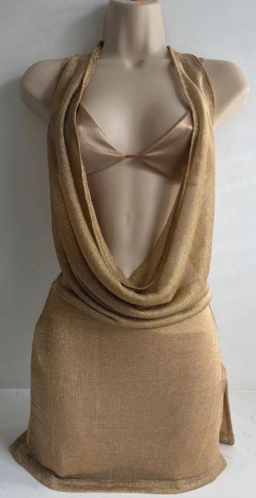 Tiger Mist Makena gold shimmer 2 piece knit dress RP £59