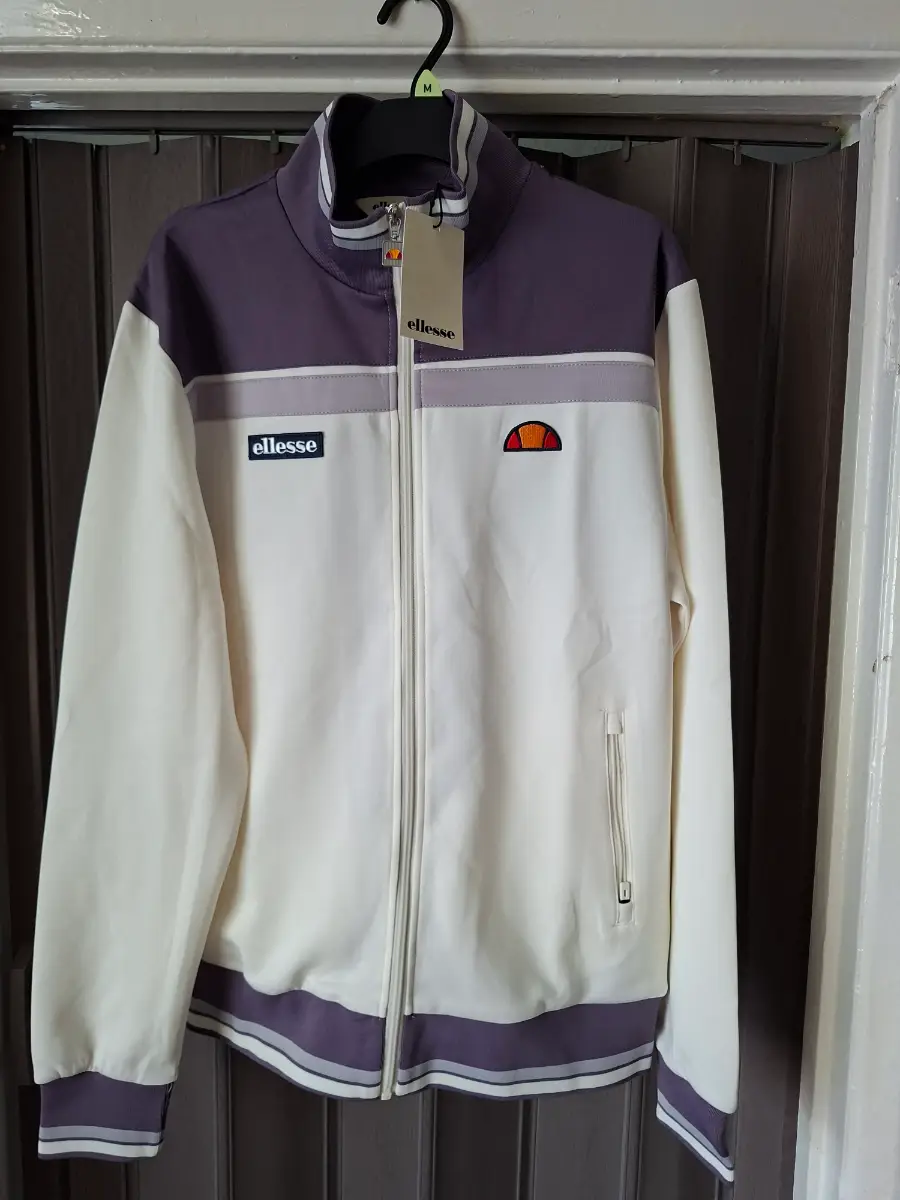 Ellesse Vignola Track Top Zip Up Jacket White UK M