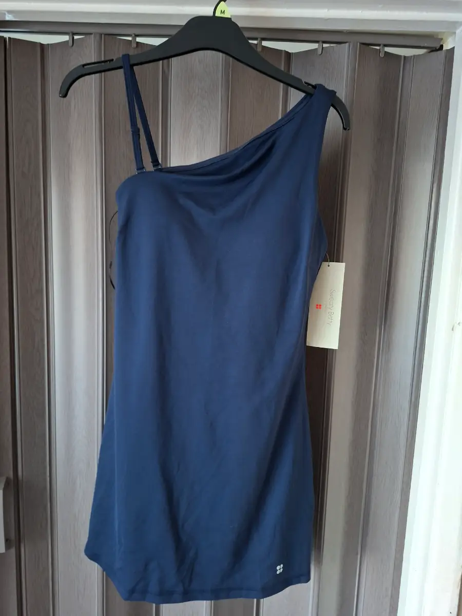 Sweaty Betty All Round Asymmetric Dress Navy UK 10 S