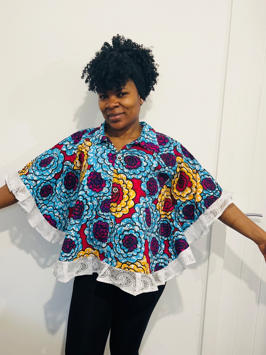 Lovely butterfly African flowered top
