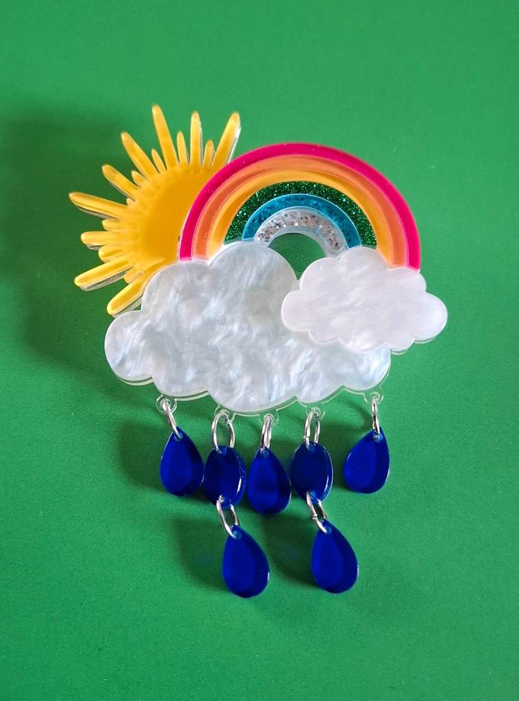 Hand-made weather brooch. Pin. Summer vibes